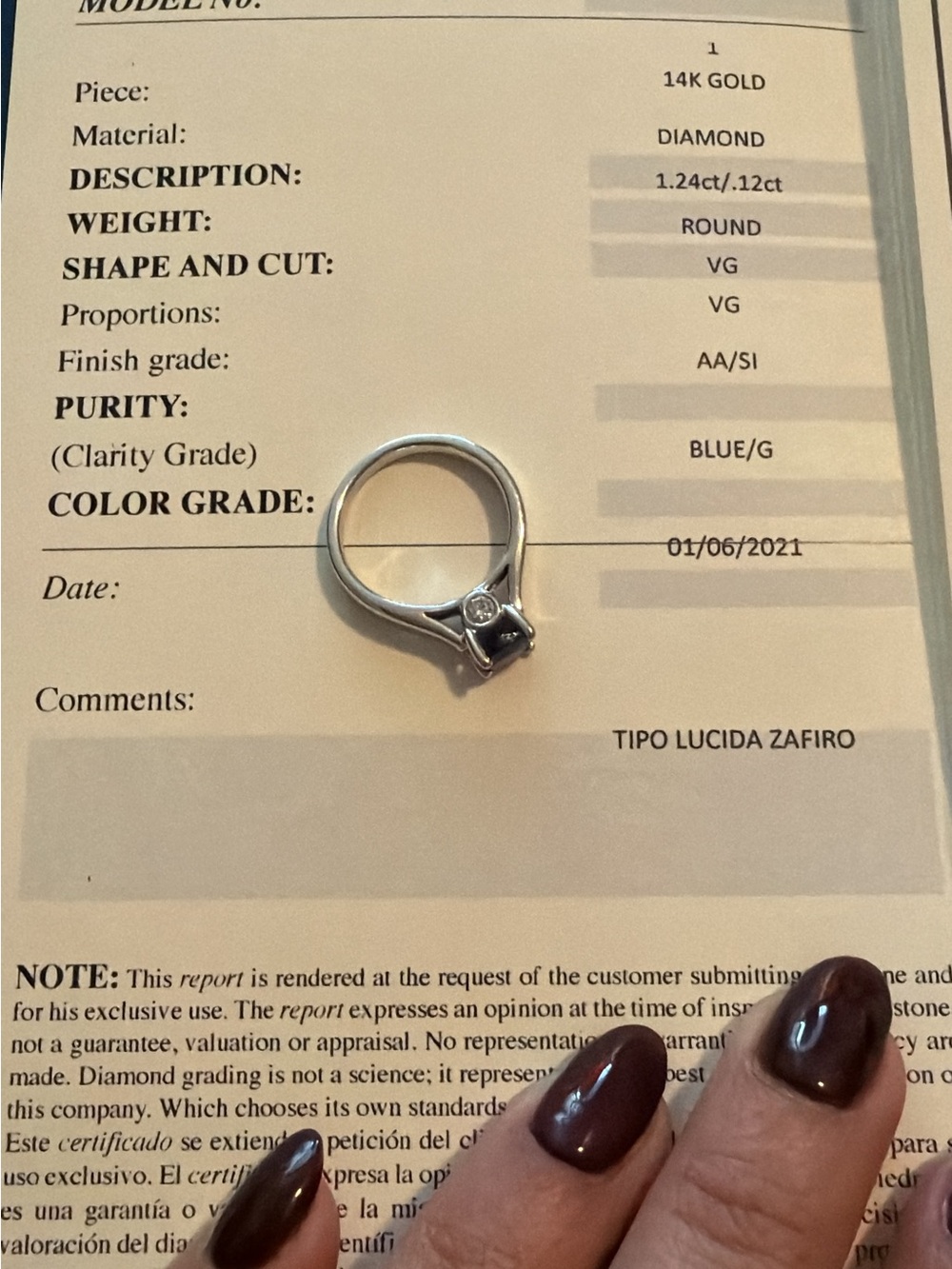 Sterling Silver Solitaire Ring with Clear Stone - Silver